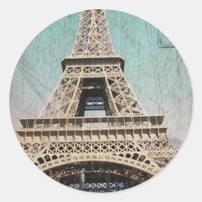 Postcard From Paris EIffel Tower Classic Round Sticker (Front)