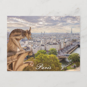 Postcard   Gargoyle & Eiffel Tower View   Paris