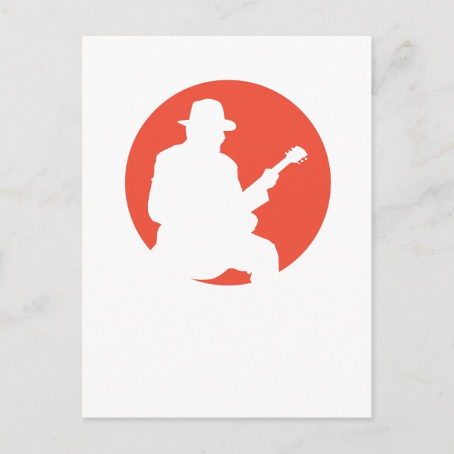postcard guitarist silhouette (Front)