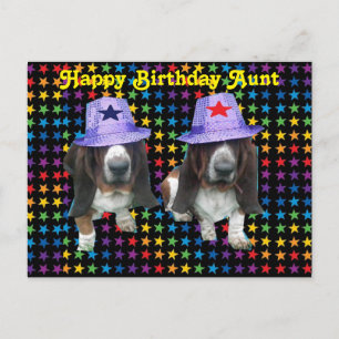 Postcard Happy Aunt Birthday Basset