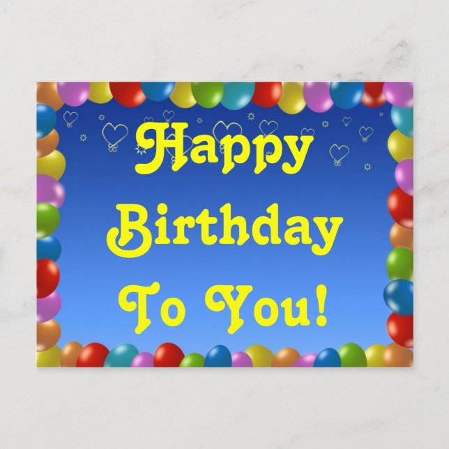 Postcard Happy Birthday To You! (Front)