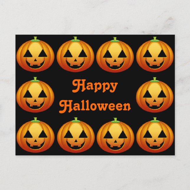 Postcard Happy Halloween Pumpkin (Front)