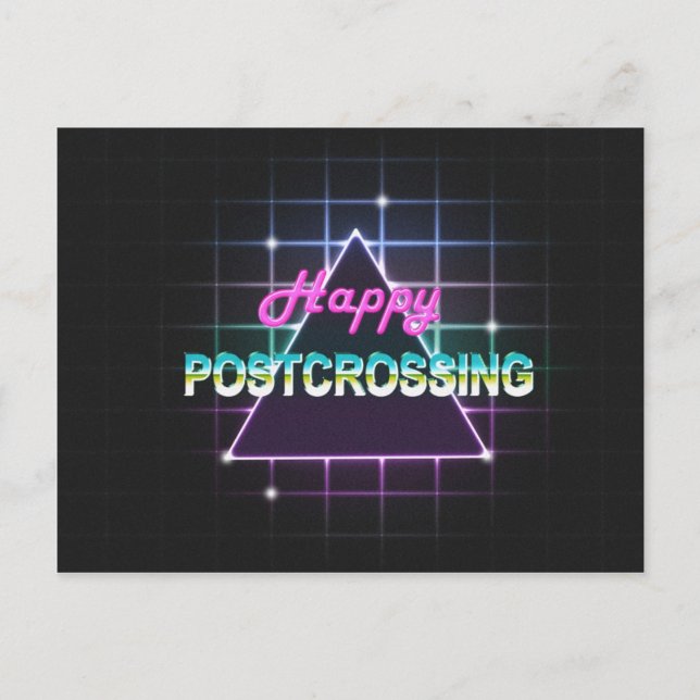 Postcard "Happy Postcrossing 80s Style" (Front)