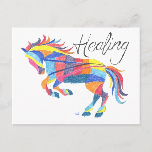 Postcard Healing Horse by Sherry Jarvis (Front)