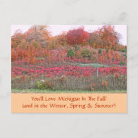 POSTCARD, "HILLSIDE ABLAZE WITH COLOR" (MICHIGAN)