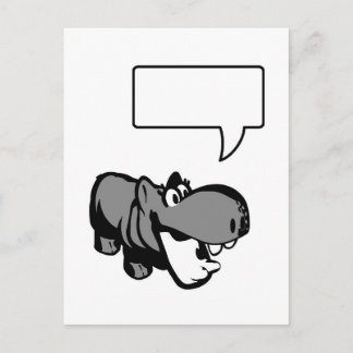 Postcard - Hippo Talk - Plaudern - Nilpferd 3