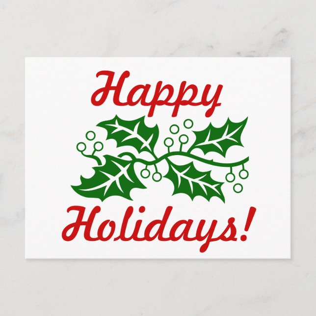 Postcard - Holly Greetings (Front)