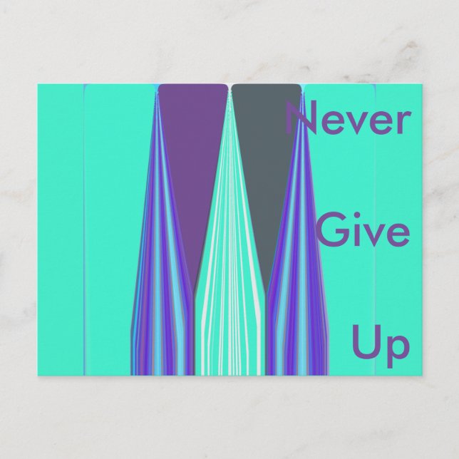 Postcard Horizontal Template Never Give Up Hakuna (Front)
