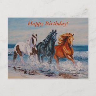 Postcard, Horses in the Surf Postcard