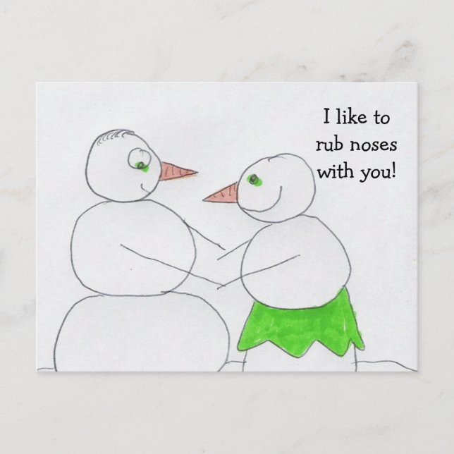 Postcard I like to rub noses with you! (Front)