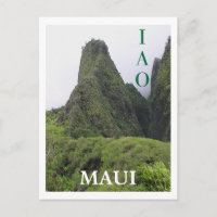 POSTCARD, IAO NEEDLE (MAU)I ENSHROUDED IN CLOUDS"