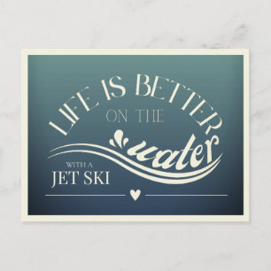 Postcard jet ski skiing on the water