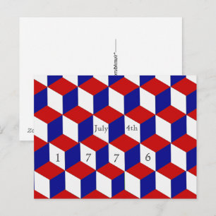 Postcard - July 4th, 1776 Block illusion