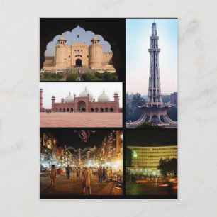 Postcard Lahore Monuments, Punjab, Pakistan