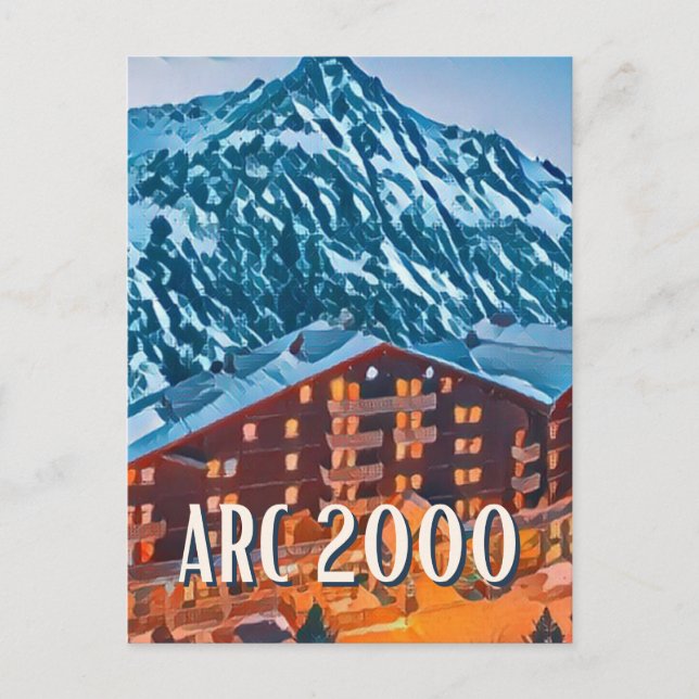 Postcard Les Arcs 2000 Ski resort (Front)