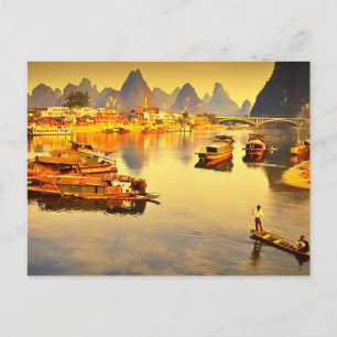 Postcard Lijiang River in Guilin, China