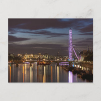 Postcard : London Eye and Thames River at night
