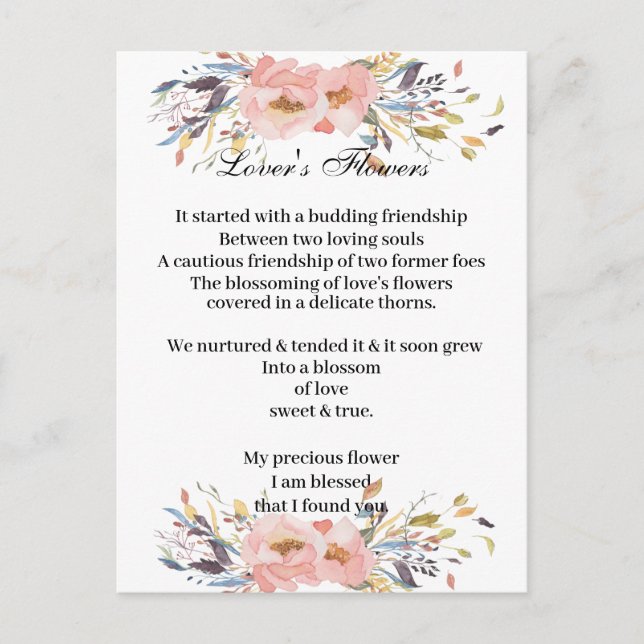 Postcard - Lover's Flowers (Front)
