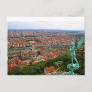 Postcard Lyon from Fourviére, France