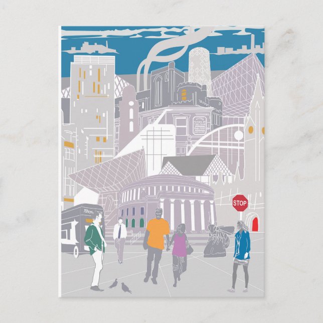 Postcard Manchester Illustration Artwork (Front)