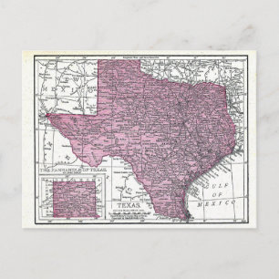 Postcard:  Map of Texas, 1921 Postcard