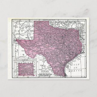 Postcard:  Map of Texas, 1921 Postcard