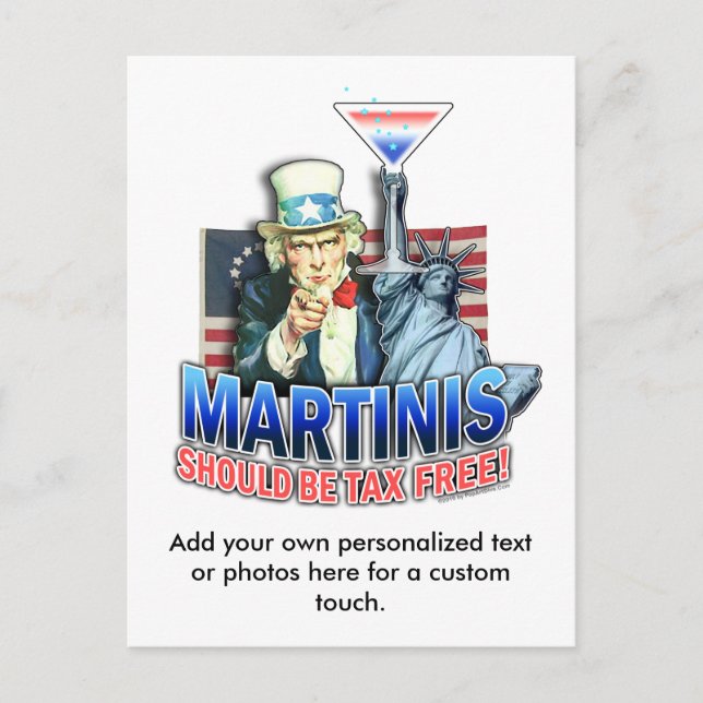 Postcard - Martinis Should be Tax Free (Front)