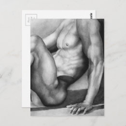 Postcard Masculine Art Male-nude Bodybuilder Model