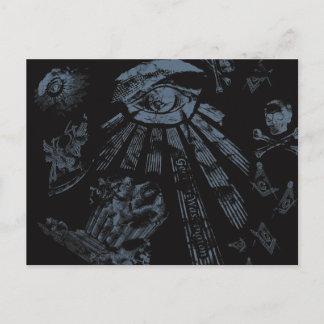 Postcard Masonic Fantasy Blue