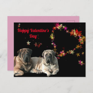 postcard Mastiff Valentine's Day