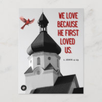 Postcard - Memory Bible Verse - 1 John 4:19
