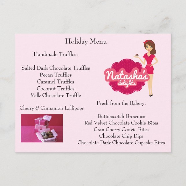Postcard Menu (Front)