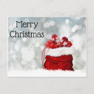 Postcard-merry christmas holiday postcard