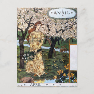 Postcard: Month of Aril - Avril Postcard