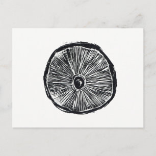 Postcard - Mushroom Lino Print