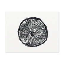 Postcard - Mushroom Lino Print