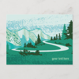 Postcard, Natural road in the mountains.  Postcard