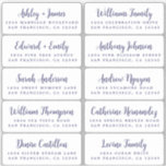 Postcard Navy Blue Script Guest Address Labels<br><div class="desc">Easy to personalise, names and addresses / individual wedding address label stickers for guests in a 2 x 0.8 inch size suitable for postcards! These chic, modern and stylish wedding address labels feature your wedding guest names in navy blue elegant handwritten script calligraphy on a white background. Simply add your...</div>