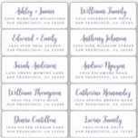 Postcard Navy Blue Script Guest Address Labels<br><div class="desc">Easy to personalise, names and addresses / individual wedding address label stickers for guests in a 2 x 0.8 inch size suitable for postcards! These chic, modern and stylish wedding address labels feature your wedding guest names in navy blue elegant handwritten script calligraphy on a white background. Simply add your...</div>