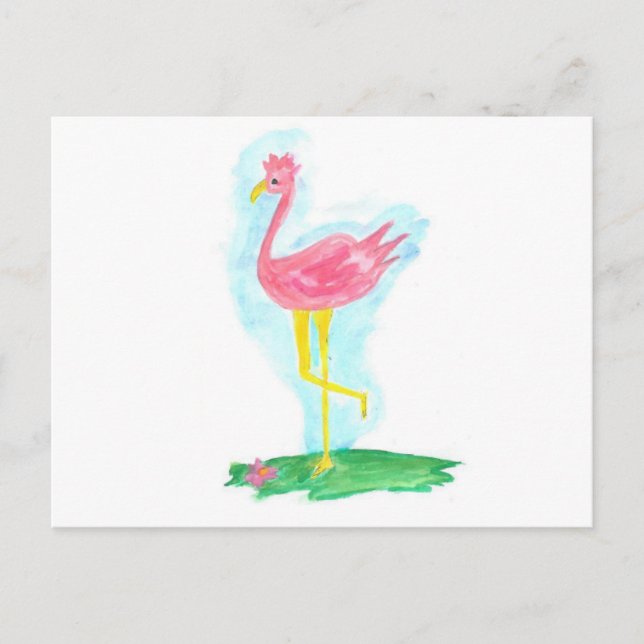Postcard of a Pink Flamingo (Front)