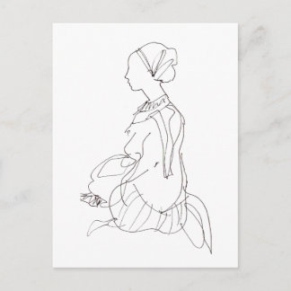 postcard of a seated woman