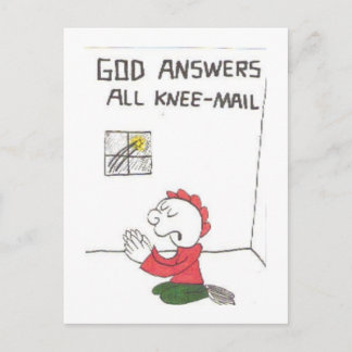 Postcard of animated funny church sayings