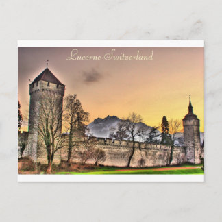 Postcard of Musegg Wall in Lucerne Switzerland