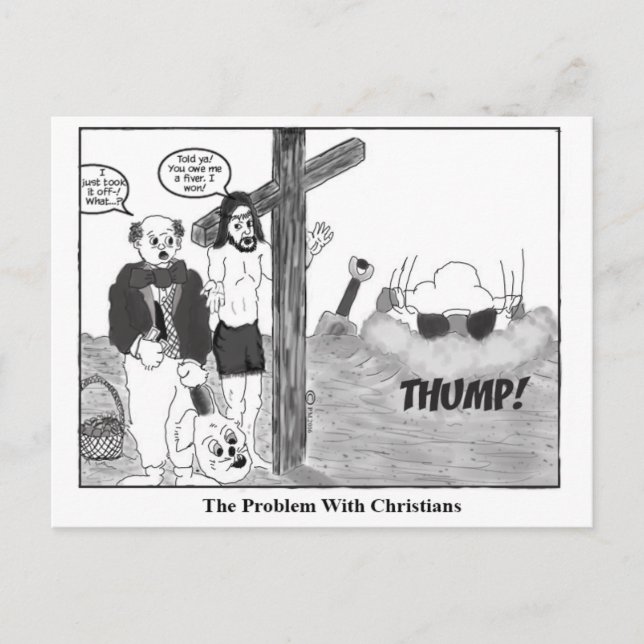 Postcard of peter rabbit and jesus (Front)