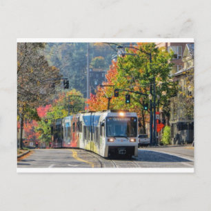 Postcard of Portland, Oregon light rail train