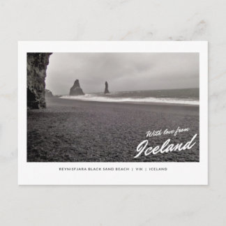 Postcard of Reynisfjara black sand beach, Iceland