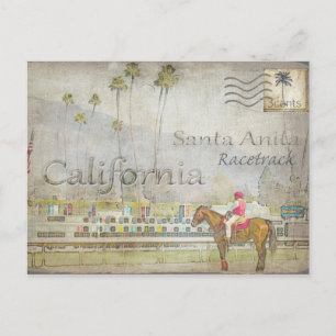 Postcard of Santa Anita Racetrack, California