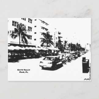 Postcard of the strip in south beach, miami