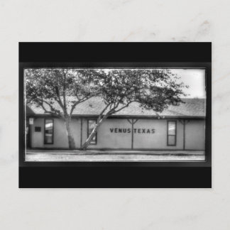 Postcard of Venus, TX building with tree