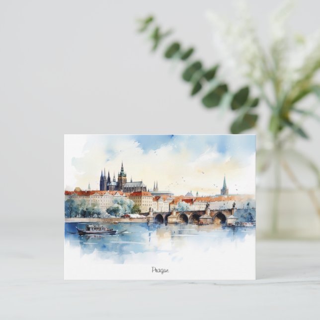 Postcard painted Prague (Standing Front)